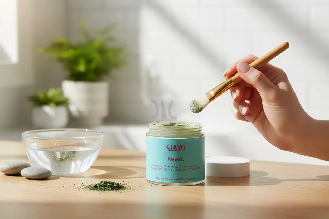 French Green Clay and Spirulina Face & Body Mask Clayn