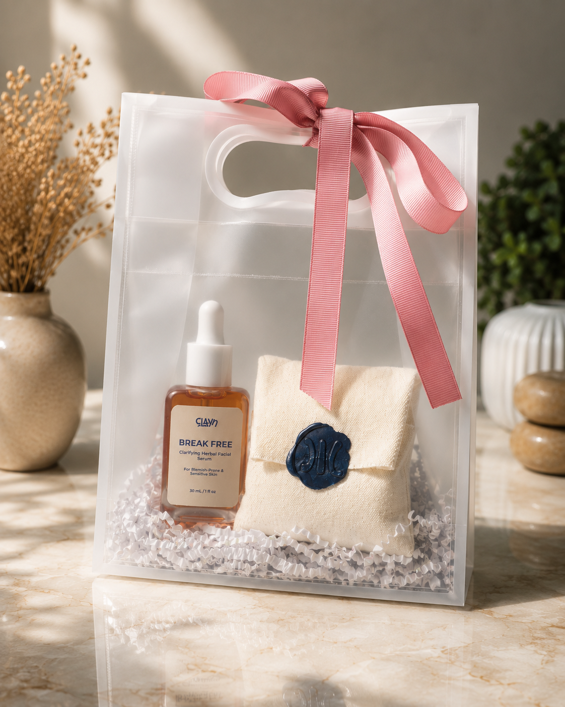 Herbal Skincare Duo for Blemish-Prone Skin | Facial Soap & Serum Set