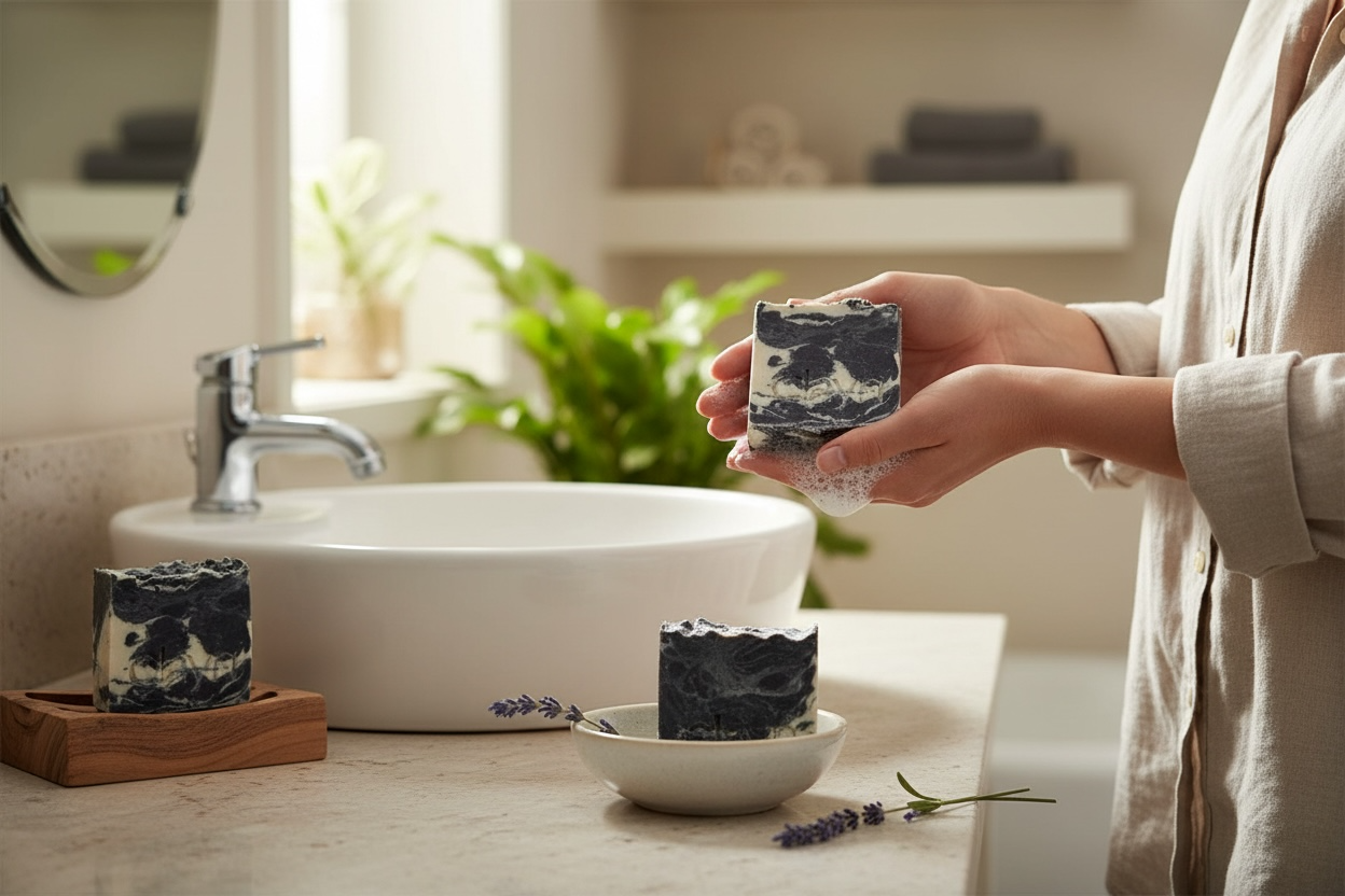Marble — Activated Charcoal & Black Seed Soap Bar for Oily & Acne-Prone Skin