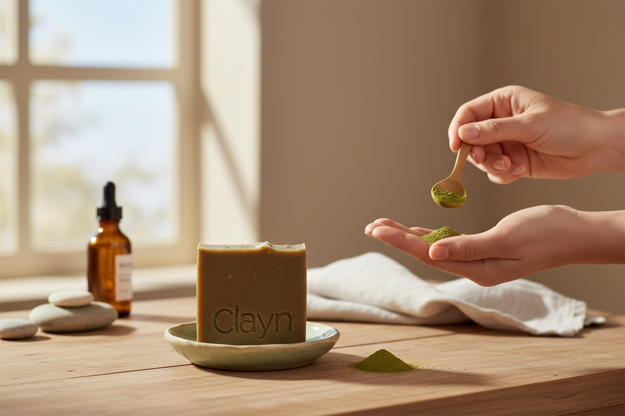 MATCHA CLEAR — Acne Clarifying Face & Body Bar | Tea Tree · Green Clay · Matcha