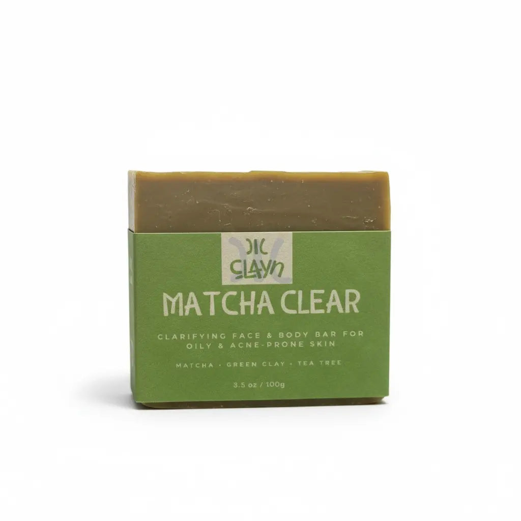 MATCHA CLEAR — Acne Clarifying Face & Body Bar | Tea Tree · Green Clay · Matcha Clayn