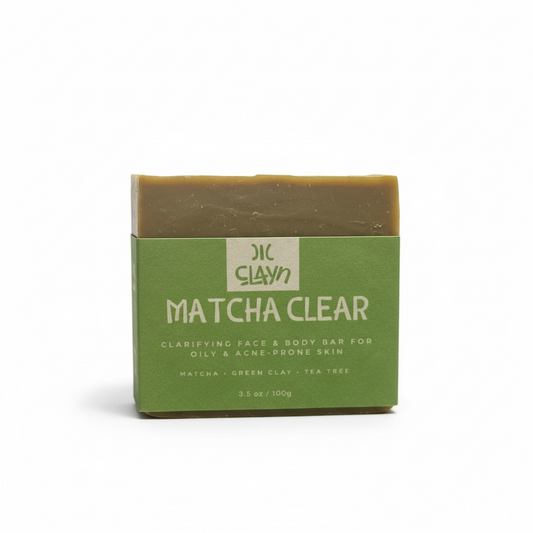 MATCHA CLEAR — Acne Clarifying Face & Body Bar | Tea Tree · Green Clay · Matcha