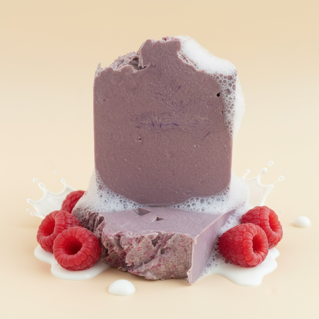 Violette — Savon au lait de chèvre et à la framboise